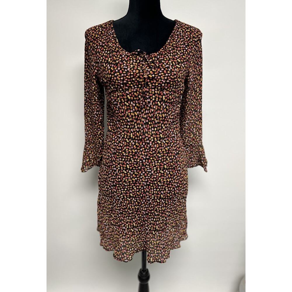 VTG Y2K Babydoll Dress Small 90s Grunge‎ Romantic Sheer Bell Sleeve Renaissance